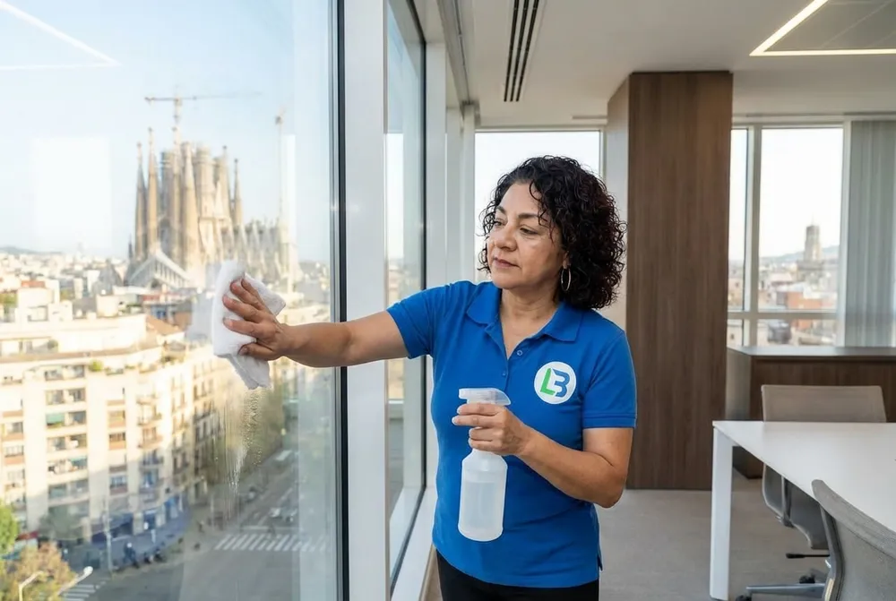 Limpieza de cristales y ventanas en oficinas de Barcelona - Personal cualificado