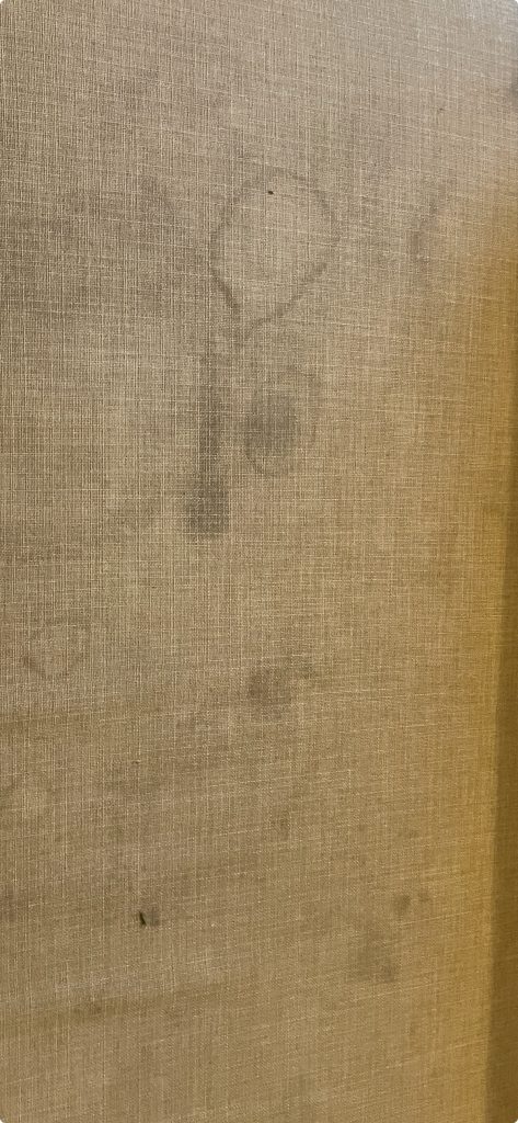 Manchas en el sofá antes de limpieza