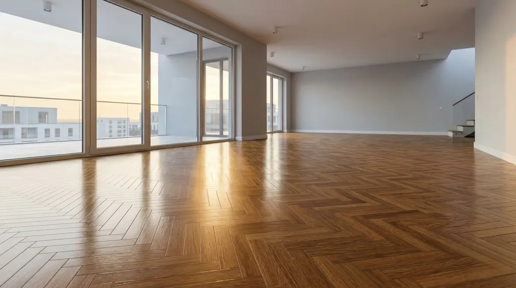 Limpieza integral de pisos vacíos por mudanza Profesional limpiando un piso vacío impecable antes de una mudanza