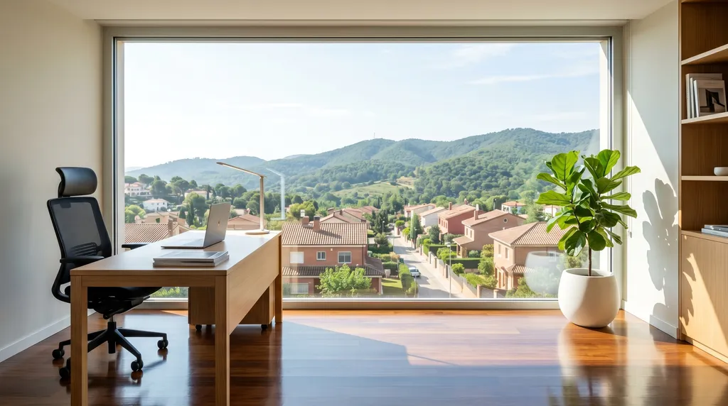 Limpieza a fondo de casas y despachos en Cerdanyola del Vallès Despacho moderno e impecablemente limpio con vistas a Collserola tras un servicio en Cerdanyola