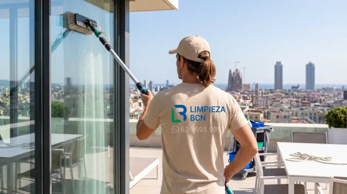 Limpieza de cristales en altura y difíciles de limpiar: Guía para áticos en Barcelona